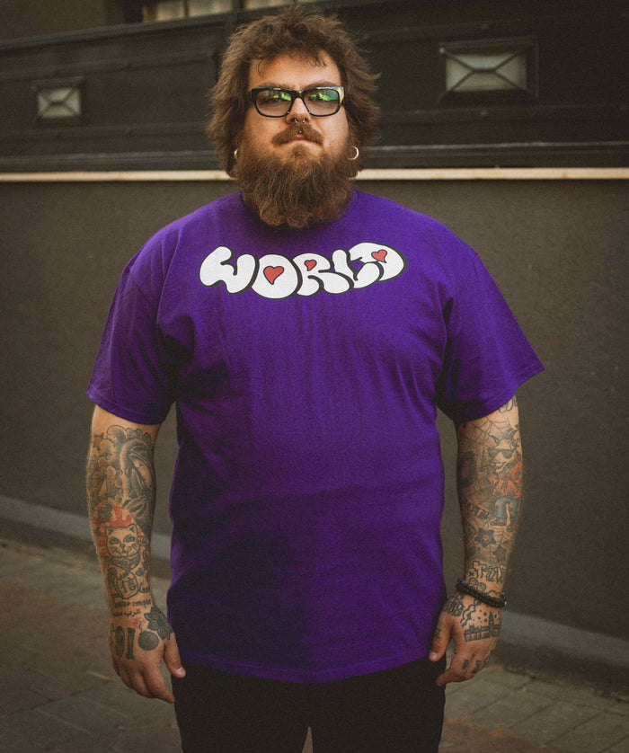 Purple WorldWide Tee — back